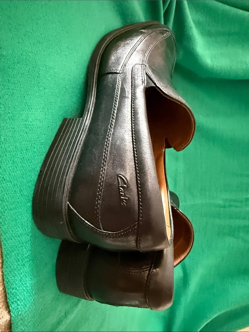 Clarks Black Leather Slip-On Loafer